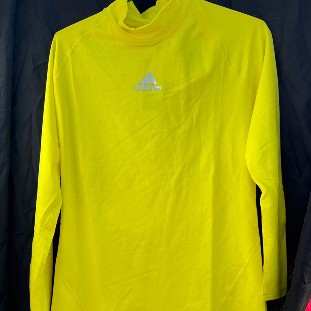 adidas Men's Bright Yellow Long Sleeve Tee